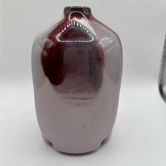 LASLO MIKASA Asian stoneware Vase JAPAN vase. Maroon, grey, mauve. - Picture 4 of 8